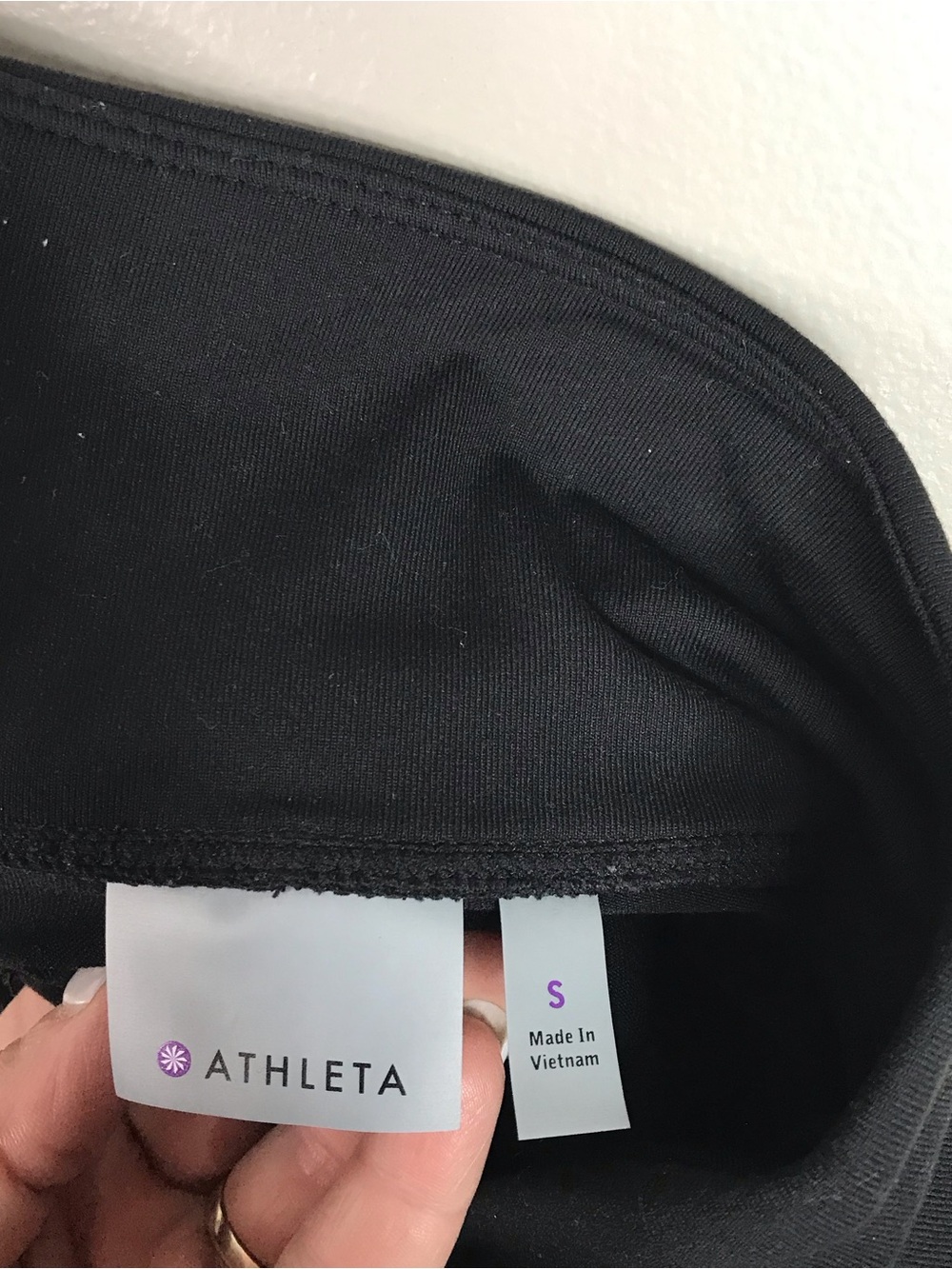Athleta Black Leggings with Faux-Leather Side Panels Sz Small - Picture 5 of 5